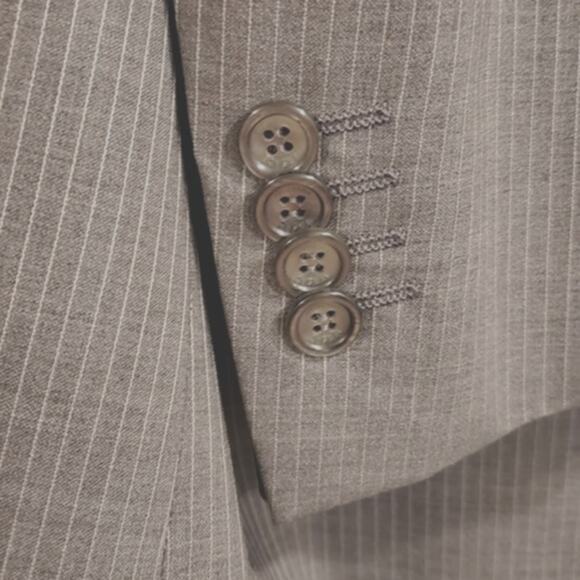 Versace WOOL Jacket Size 52  Gray w light Pinstripe Two Button Sport Coat Luxury - Picture 6 of 15